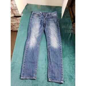 Gap Jeans Size 0 Womens Blue Denim Stretch Worn Selvage Mid Rise Straight